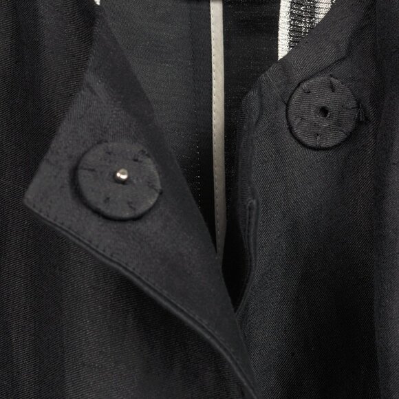 Dorothee Schumacher Black Linen Shantung Metallic-Collar Jacket - Picture 7 of 10